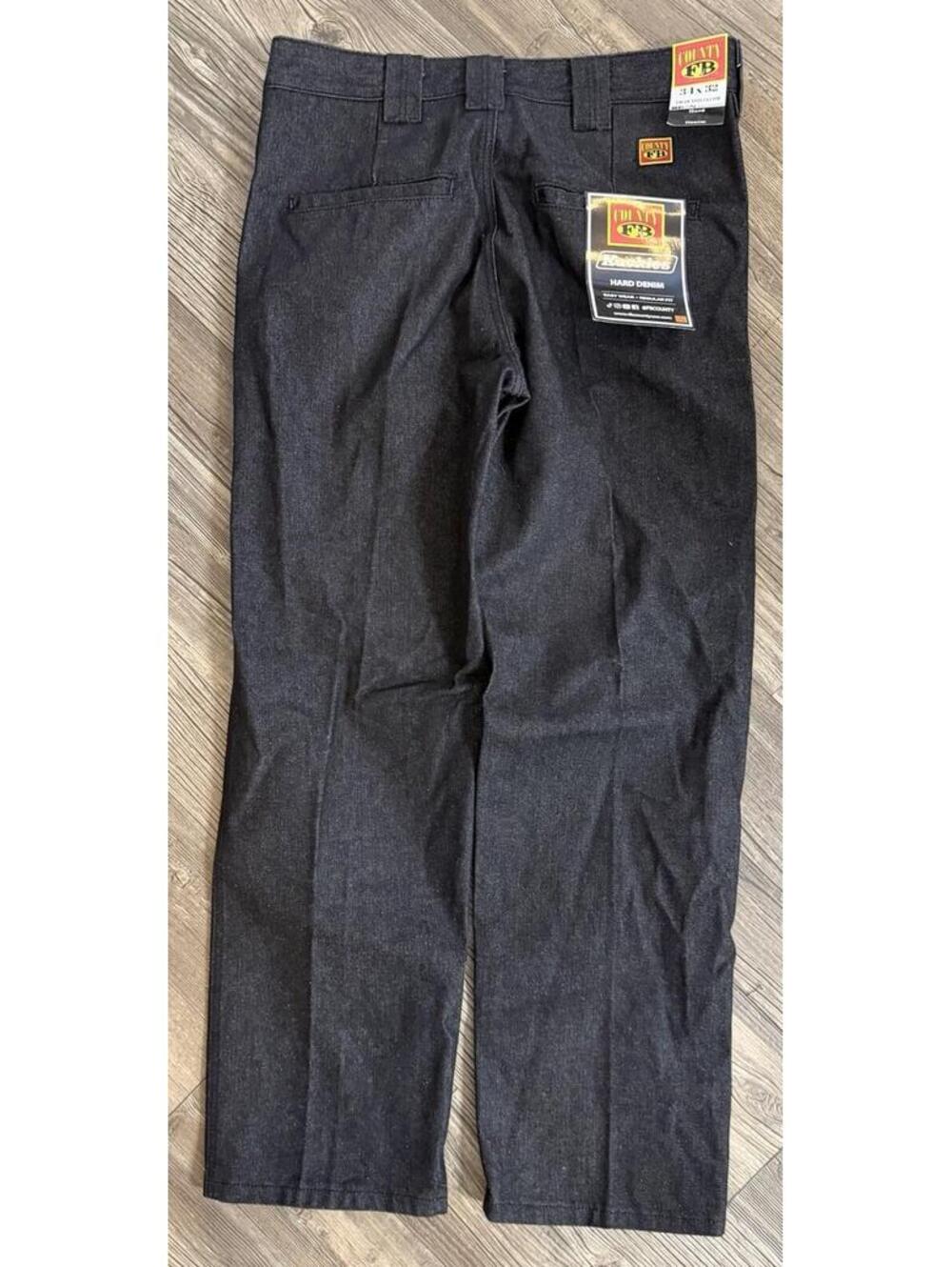 FB County Kackies Hard Denim Pant Pants Indigo Black Blue work casual 34x32 NWT